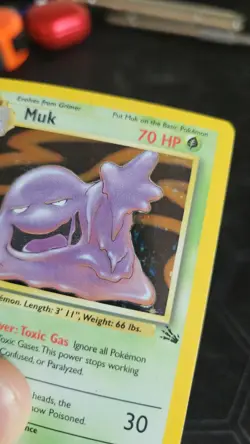 Muk 13/62 Fossil Set Holo Rare Pokemon Card LP - Image 3