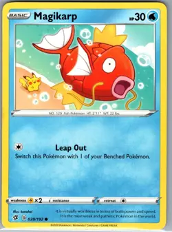 Magikarp 039/192 Non Holo SWSH02: Rebel Clash - Pokemon Card - NM - Image 1