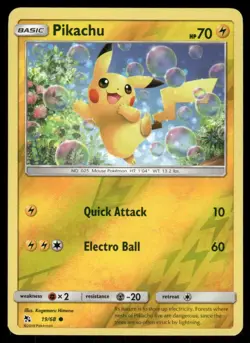 Pokemon Cards Pikachu 19/68 Reverse Holo Hidden Fates Common NM - Image 1