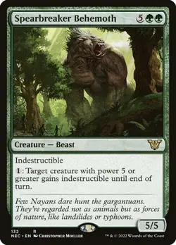MTG Commander Kamigawa Neon Dynasty R Spearbreaker Behemoth #132 - Image 1
