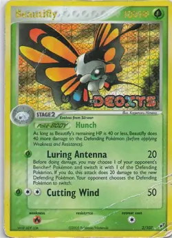 Beautifly 2005 Pokemon EX Deoxys Reverse Foil Rare #2/107 - Image 1