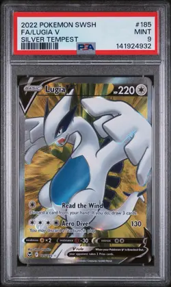 Pokemon TCG Lugia V Alt Art Ultra Rare Silver Tempest 185/195 PSA 9 - Image 1