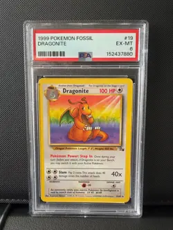 1999 POKEMON Dragonite Fossil 19/62 PSA 6 EX-MT - Image 1
