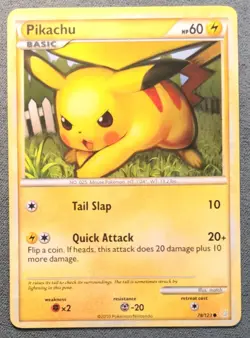 Pokemon English - HeartGold SoulSilver - Pikachu 78/123 - Non-Holo - LP - Image 1