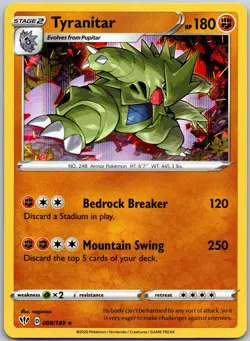 Tyranitar 088/189 Holo Rare Darkness Ablaze NM - Image 1