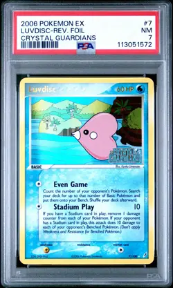 2006 POKEMON EX CRYSTAL GUARDIANS #7 LUVDISC-REVERSE FOIL PSA 7 - Image 1