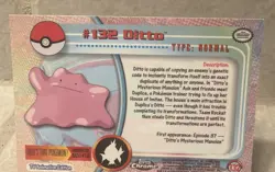 MINT 2000 Topps Chrome Pokemon TV Animation Edition Series 2 Foil #132 Ditto - Image 2