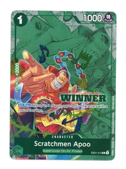 Scratchmen Apoo (Winner Pack 2025 Vol 2) EB01-015 R Foil One Piece Promo Card NM - Image 1