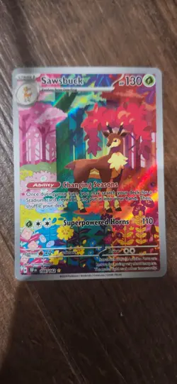 Sawsbuck 166/162 Illustration Rare Temporal Forces Pokemon Card IR NM - Image 1