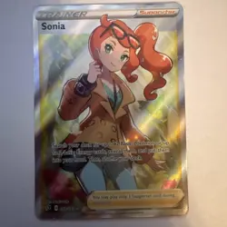 Pokemon Sonia Trainer Card 192/192 Rebel Clash Ultra Rare Full Art NM Condition - Image 1