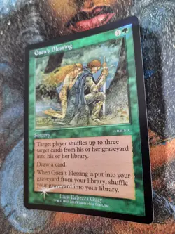 Magic Gathering MTG - 1 x FOIL Arena Promo Gaea's Blessing - Ex Condition - Image 2