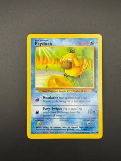 Pokemon Psyduck Unlimited Common Fossil 53/62 LP - Image 1
