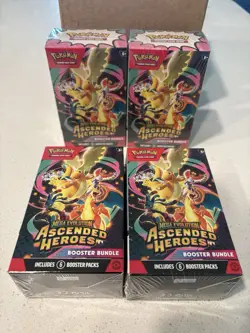 Pokemon Center Mega Evolution Ascended Heroes Booster Bundle Box 4x Lot Sealed - Image 1
