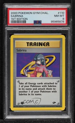 Sabrina 1st Ed. Pokemon Gym Challenge PSA 8 2000 - Image 1