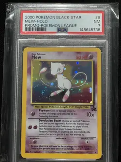 Wizards of the Coast Mew Black Star Promo Holo #9 PSA 7 Pokemon League 2000 - Image 1