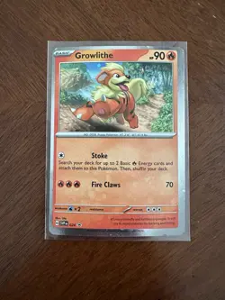 Growlithe SVP024 Holo Black Star Promo Pokemon TCG NM OFF Center Error w/ SWIRL - Image 1