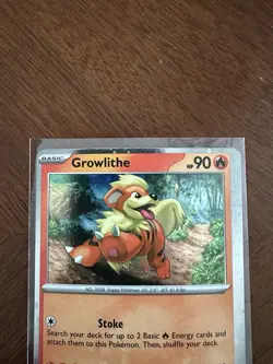 Growlithe SVP024 Holo Black Star Promo Pokemon TCG NM OFF Center Error w/ SWIRL - Image 3