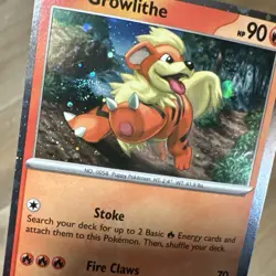 Growlithe SVP024 Holo Black Star Promo Pokemon TCG NM OFF Center Error w/ SWIRL - Image 4