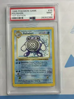 1999 Pokemon Base Set Poliwhirl 38/102 1st Edition Shadowless PSA 9 Mint - Image 1