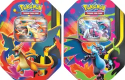 Pokemon TCG Mega Charizard X ex & Mega Charizard Y ex 2-Tin Set SEALED! - Image 1