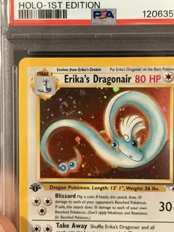 Pokemon Erika's Dragonair Gym Heroes 4/132 Holo 1st Edition SWIRL 🌀🌀🌀 PSA 9 - Image 2