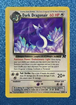 Dark Dragonair - RARE OC Miscut Error, NM, Rocket, 33/82 (Pokemon TCG, 2000) - Image 1