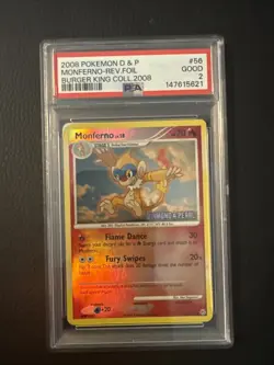 2007 Pokemon Monferno 56/130 - Diamond & Pearl Burger King Promo - PSA 2 - Image 1
