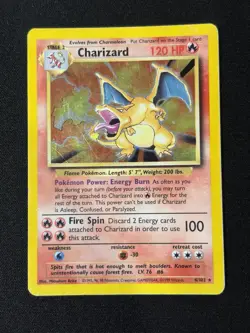 Pokemon Charizard 4/102 Base Set Holo WOTC Vintage Grail MP/HP - Image 1