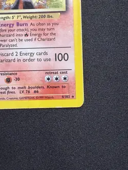 Pokemon Charizard 4/102 Base Set Holo WOTC Vintage Grail MP/HP - Image 4