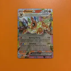 Pokemon TCG Flareon EX Prismatic Evolutions Double Rare Holo Card 014/131 - Image 1