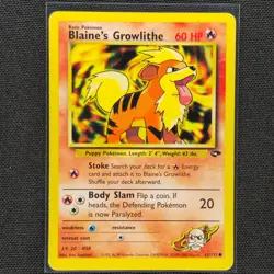 Blaine's Growlithe - 62/132 - Common - Gym Challenge - Pokemon Card - MP - Image 1