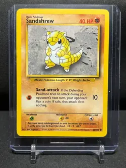 Sandshrew 62/102 Pokemon 1999 Unlimited Base Set LP - Image 1