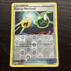 Energy Retrieval 160/202 Pokemon Sword Shield Base Set Reverse Holo Uncommon NM - Image 1