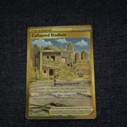Pokemon TCG Collapsed Stadium 215/196 Swsh11 Lost Origin Secret Rare Gold Holo - Image 1