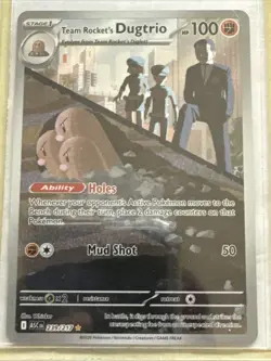 Pokemon Team Rocket's Dugtrio Full Art Holo Rare 239/217 TCG Card - Image 1
