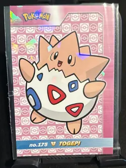 Rare Pokemon Shiny Full Art #175 Togepi Low Pop Cracked Ice Holo Card ⭐ - Image 1