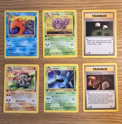 Pokemon 1st Edition Fossil Lot - 6x Cards WOTC 1999 - Weezing, Golbat, Kingler - Image 1