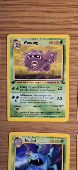Pokemon 1st Edition Fossil Lot - 6x Cards WOTC 1999 - Weezing, Golbat, Kingler - Image 3