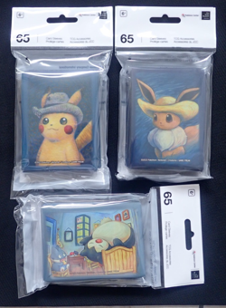POKEMON CENTER x VAN GOGH 65 CARD SLEEVES - PIKACHU & EEVEE & BEDROOM NEW SEALED - Image 1