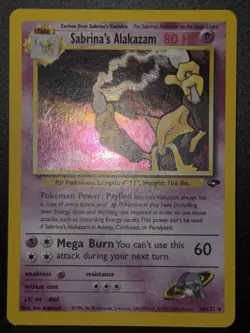 Sabrina's Alakazam 16/132 WOTC Gym Challenge Unlimited Holofoil Pokemon Card LP - Image 2