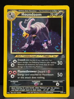 Houndoom 4/75 WOTC Neo Discovery Rare Unlimited Holo Holo Pokemon Card MP - Image 1