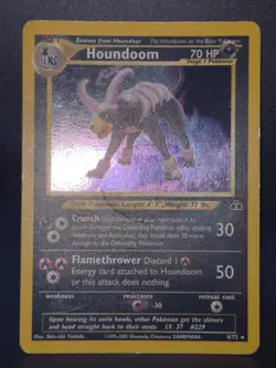 Houndoom 4/75 WOTC Neo Discovery Rare Unlimited Holo Holo Pokemon Card MP - Image 2
