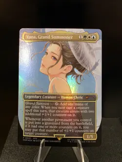 Yuna, Grand Summoner Borderless Special Promo Final Fantasy MTG FOIL - Image 1