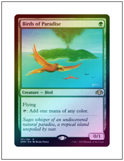 1x Birds of Paradise, Foil, Dominaria Remastered, Magic the Gathering MTG NM - Image 1