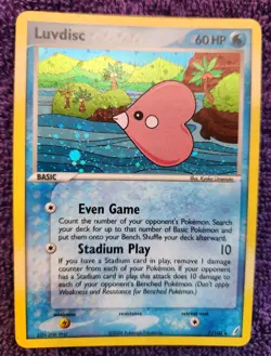 Luvdisc 7/100 Crystal Guardians Holo Rare Pokemon *Swirl* *NICE* - Image 1
