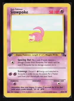 Slowpoke 1st Edition Common Pokemon Fossil 55/62 MP - Image 1