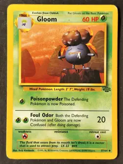 Gloom 37/64 Vintage Jungle Set Regular, WOTC Pokemon 1999 •MP - Image 1