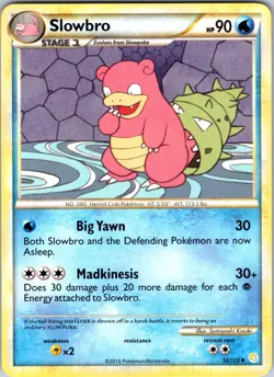 Slowbro 52/123 HeartGold SoulSilver Pokemon TCG NM Normal - Image 1