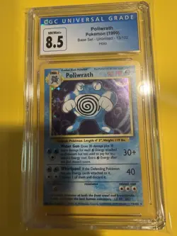 Poliwrath Base Set Unlimited HOLO Pokemon CGC graded 8.5 - Image 1