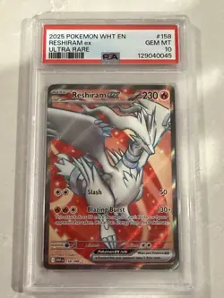 Pokemon TCG Reshiram EX 158/086 Sv: White Flare Ultra Rare Holo PSA 10 EN - Image 1